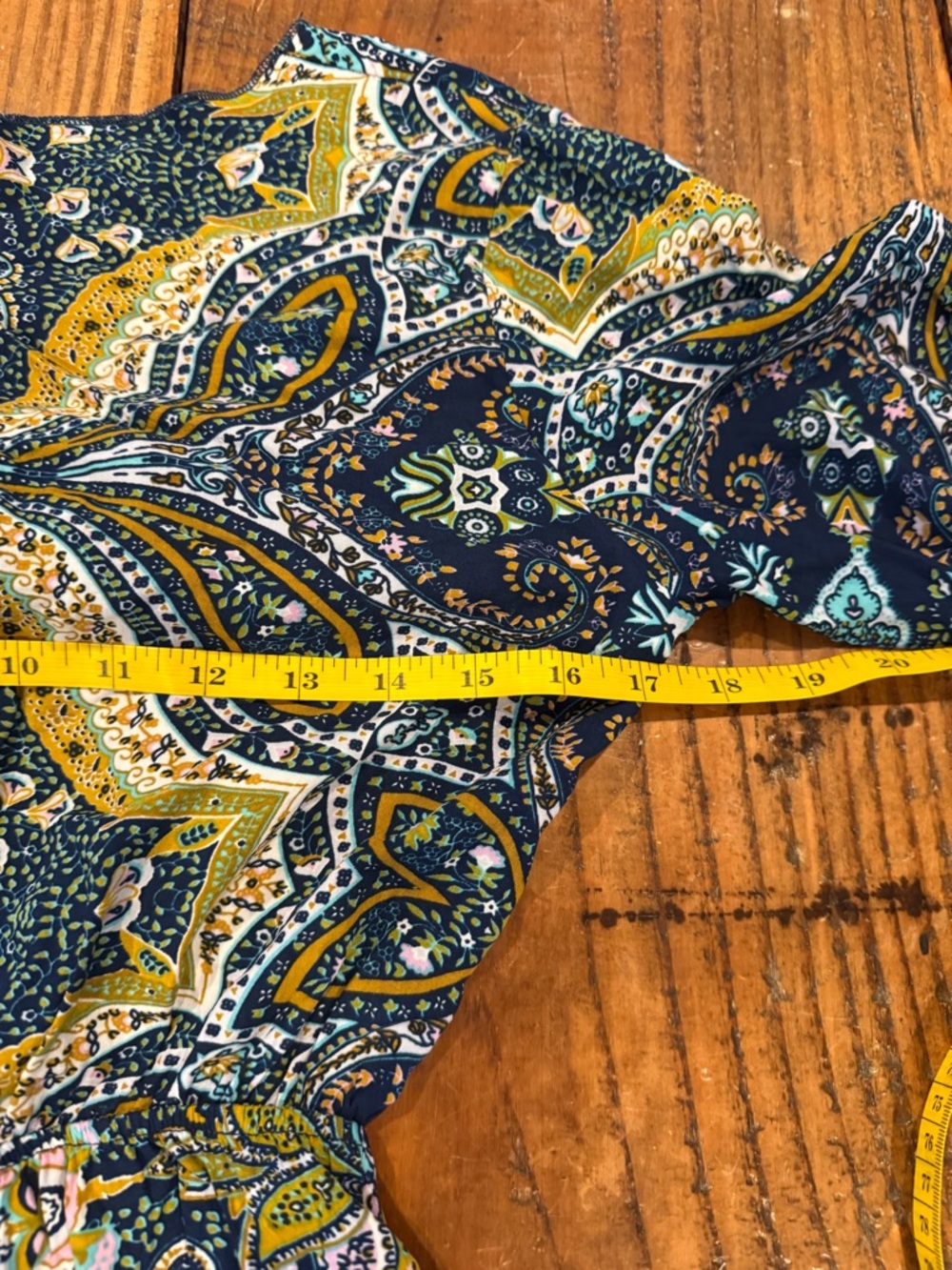 Boho Paisley Tie Front Romper Small/Medium Bell Sleeve Festival Playsuit - Picture 6 of 11